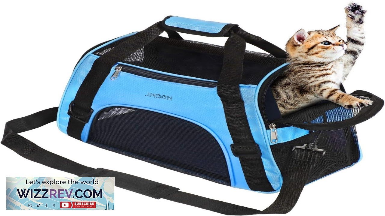 JMOON Soft Sided Pet Carrier Bag Airline Approved for Cats and Dogs