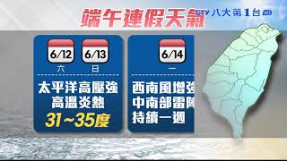 端午連假悶熱 西半部午後雷陣雨 八大民生新聞 2021061203