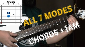 Play The 7 Modes in A Backing Track + Chord Progressions 🎸🎧