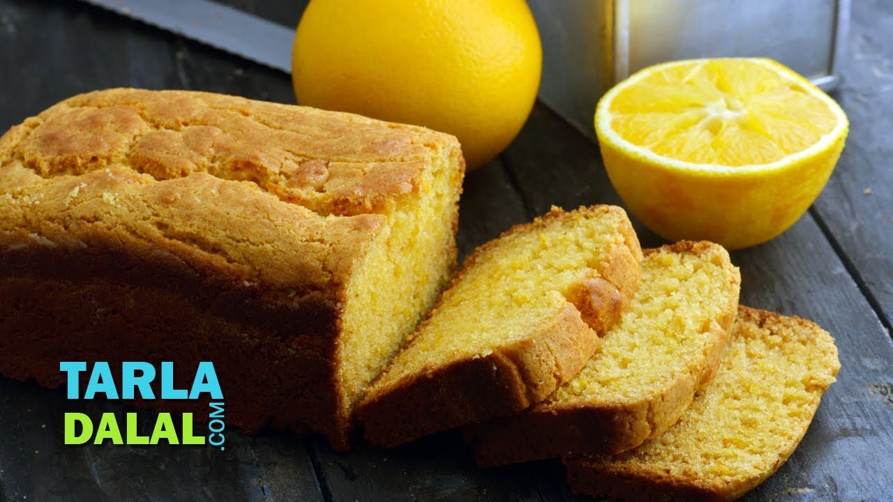 Orange Cake Recipe, Eggless Orange Slice Cake by Tarla Dalal