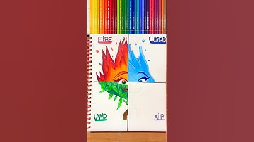 Drawing EMBER as different elements! 🔥💧🍃💨(Part 3) #shorts
