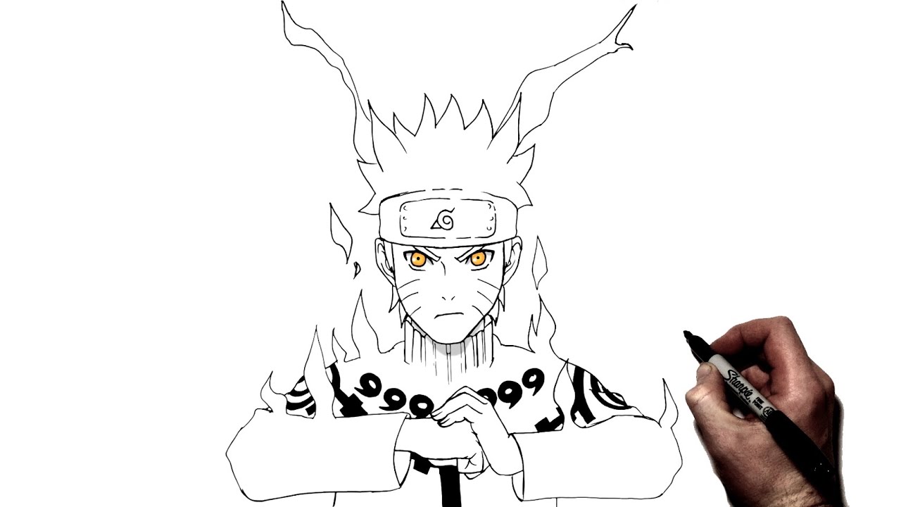 Naruto and Kurama split face drawing. : r/ZHCSubmissions