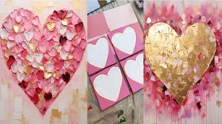 Easy Heart Art Shorts Compilation Tik Toks🧡💜 #heart #art #compilation #heartdrawing #painting