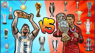 Lionel Messi Vs Cristiano Ronaldo: TITULOS🏆GANADOS a NIVEL DE CLUBES y con SU SELECCION!! 🇦🇷🇵🇹