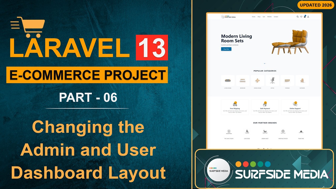 06. Laravel 13 E-Commerce Project - Changing the Admin and User ...