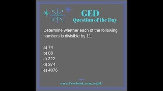 GED QOD: Divisibility 11s Example