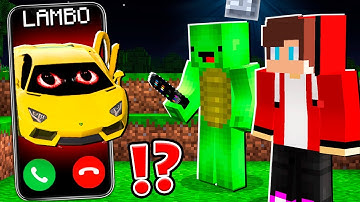 Why MONSTER LAMBORGHINI CALLING to JJ and MIKEY at 3AM ? Minecraft Maizen