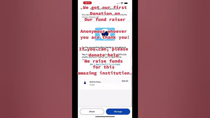 We just received our first donation! Thank you! 🌟 Please consider donating to support this