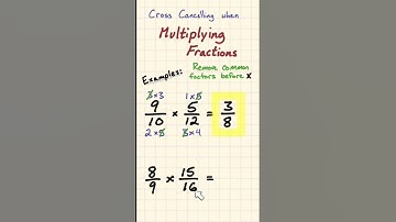 Cross cancelling when Multiplying Fractions (simplifying before hand) #shorts