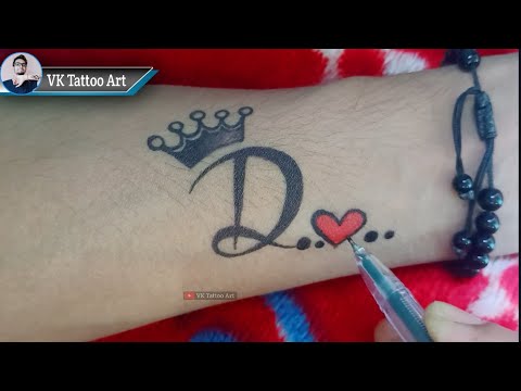Name D Letter Two Design Alphabet Body Temporary Tattoo Waterproof For –  Temporarytattoowala