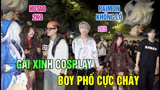 Em gái cosplay HUTAO cực xinh ghép đôi trai đẹp gặp ngay PAIMON Khổng Lồ giữa phố đông và cái kết