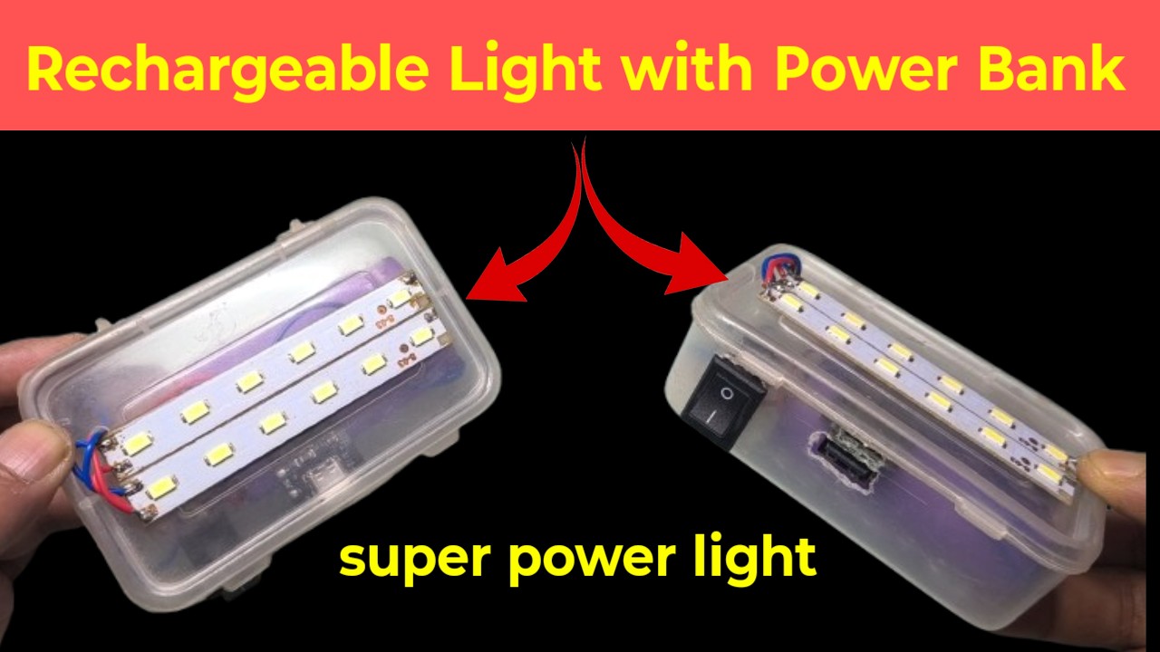 Rechargeable Light with Power Bank || how to make rechargeable led light || @deepakmechanic0.72