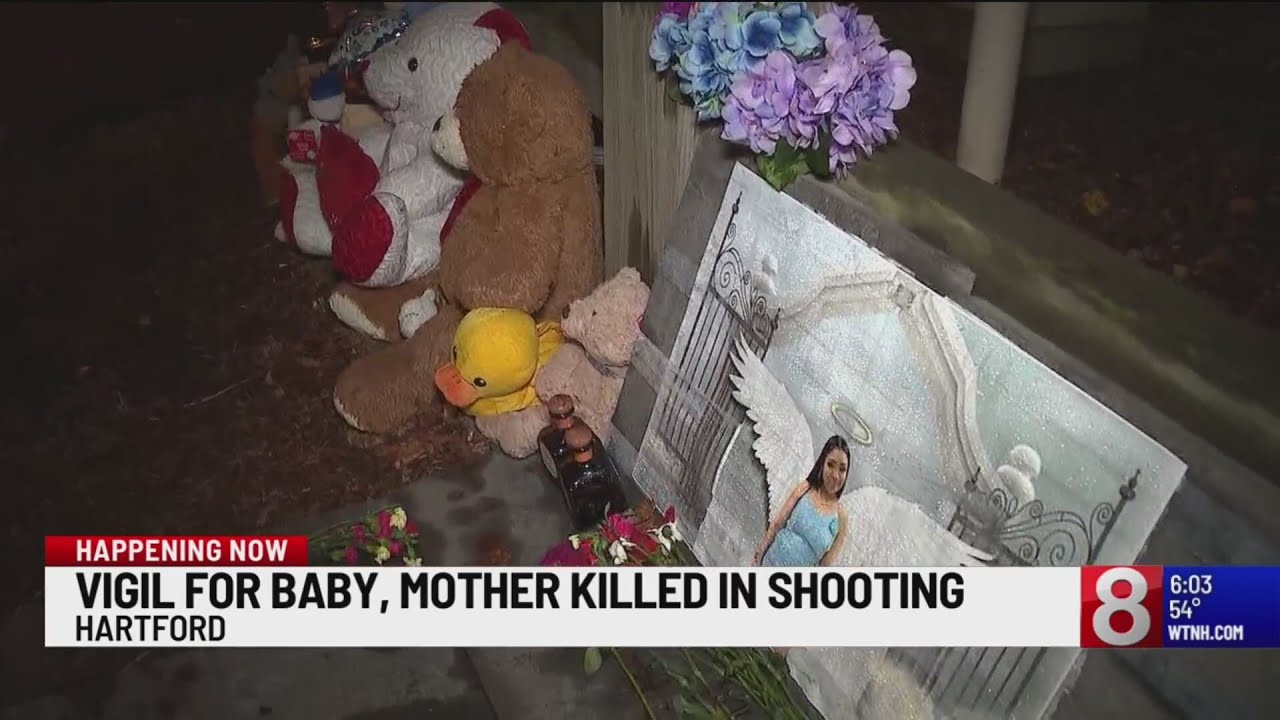 Community holds vigil for mother and son killed in Hartford - YouTube