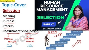 Selection | Human Resource Management | Part-11 | Meaning | Selection Process | BBA | B.Com | MBA