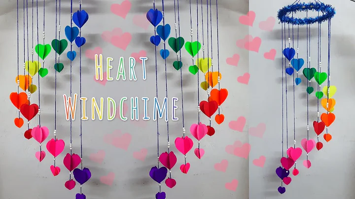 DIY Paper Heart Wind Chime / chandelier | Valentines day decor | Heart Wall Hanging