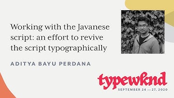 Working with the Javanese script: an effort to revive the script typographically