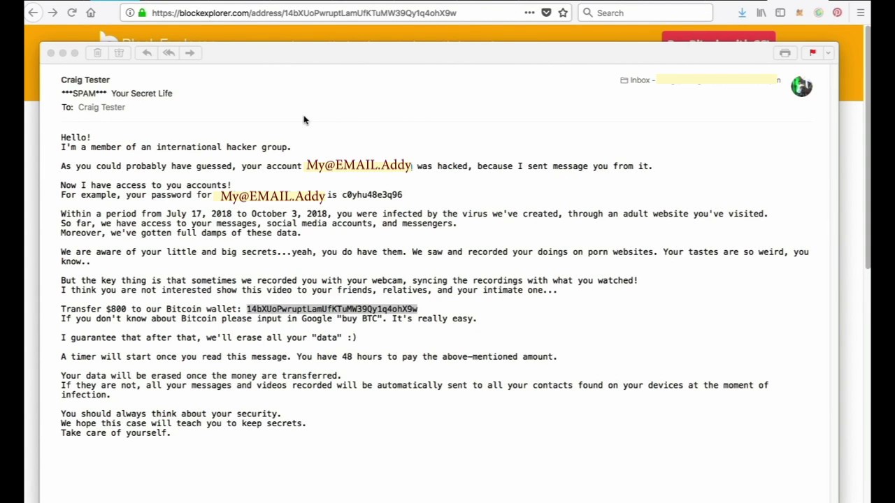 email hacker wants bitcoin