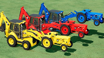 LOADERS and TRACTORS OF COLORS! LOAD and TRANSPORTING TRACTORS  with  LOADERS ! Farming Simulator 22