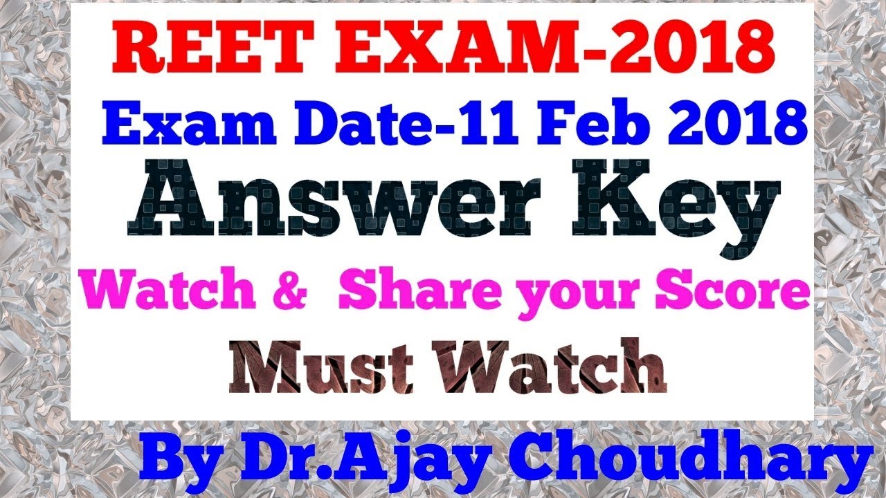 REET Exam 2018  Answer Key