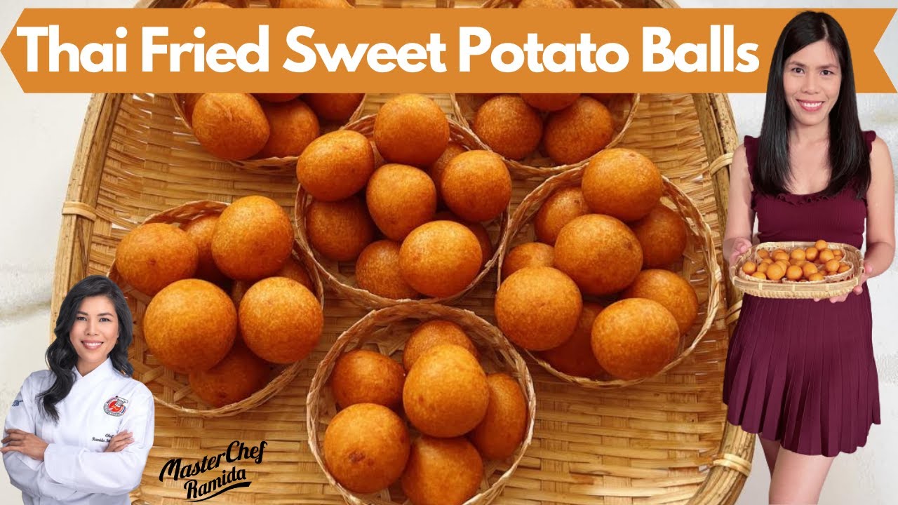 Thai Fried Sweet Potato Balls / Thai Snack / Thai Sweet Potato Balls