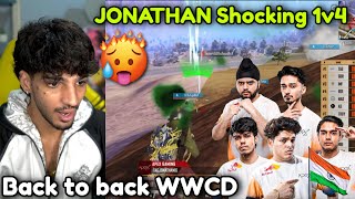 🇮🇳JONATHAN 1v4 Almost 🥶💦 Tag Back to Back WWCD💀 22 Kills Total Domination 🚨