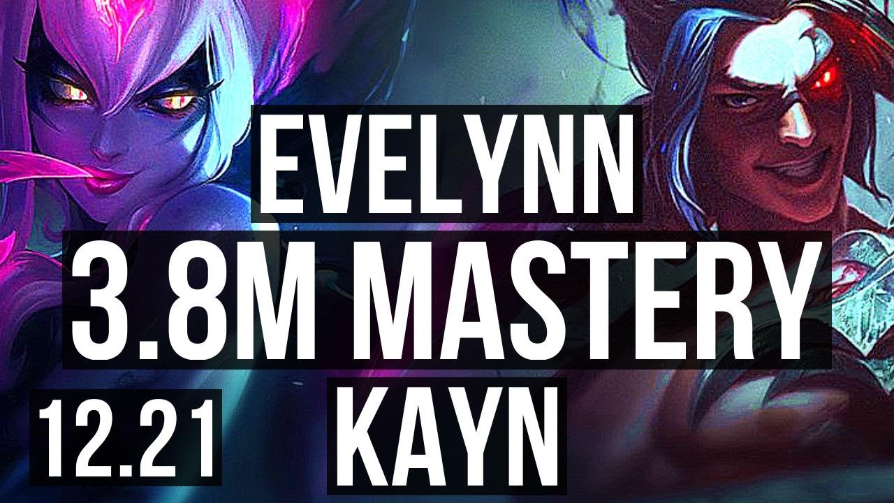 EVELYNN vs KAYN (JNG) | 3.8M mastery, 13/1/5, Legendary, 500+ games ...