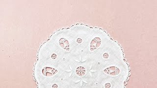 Hand Embroidery White Work Doily Making Hedebo Embroidery