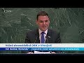 Ministr zahraničí Petr Macinka na mimořádném Valném shromáždění OSN