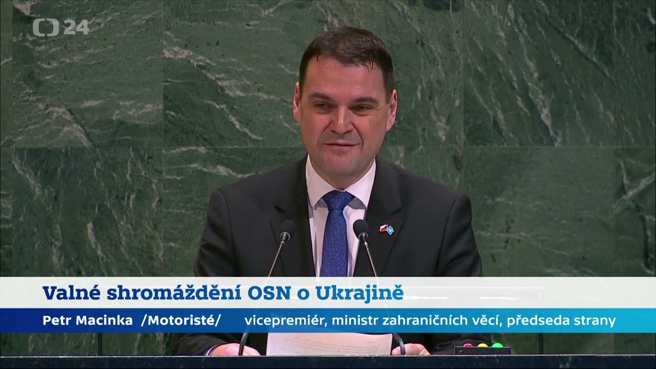 Ministr zahraničí Petr Macinka na mimořádném Valném shromáždění OSN