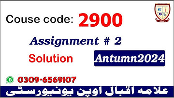 Aiou 2900 assignment 2 Autumn 2024 solutions   @picksPK