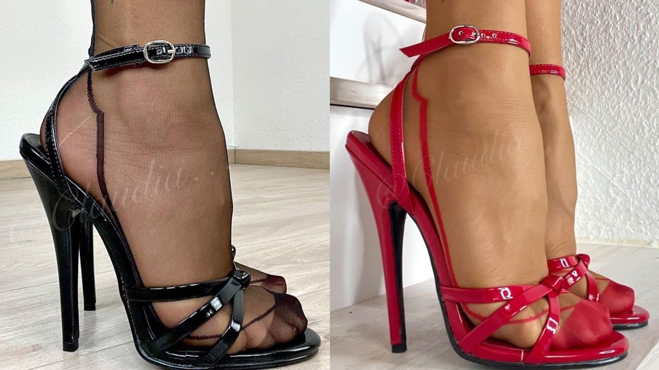 Ультрамодные мюли на шпильке, босоножки на высоком каблуке с прозрачными нейлоновыми чулками #каб...