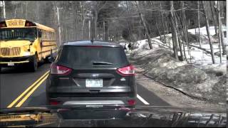 School Bus Stop, Kids Cross Behind The Bus No Lights Flashing. Is This Safe?