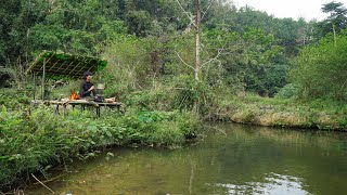 2 Days solo survival CAMPING by the Stream, Bushcraft Survival Shelter. Fish Trap, Catch and Cook by My Survival 43,004 views 1 month ago 51 minutes