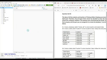 Question set 01 | DBMS | Create a Database using Heidi SQL