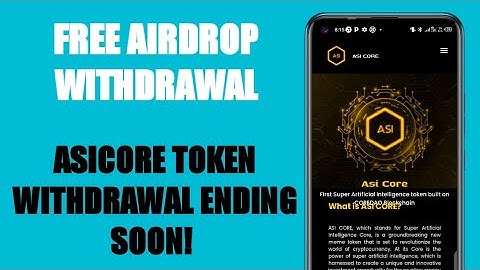 HOW TO WITHDRAW ASICORE AIRDROP TOKEN | WITHDRAWAL ENDNG SOON| CORE AIRDROP CHAIN.