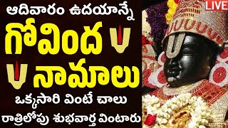 LIVE: ఆదివారం ఉదయం గోవింద నామాలు వింటే మధ్యాహ్నానికి శుభవార్త వింటారు| Venkateswara Govinda Namalu