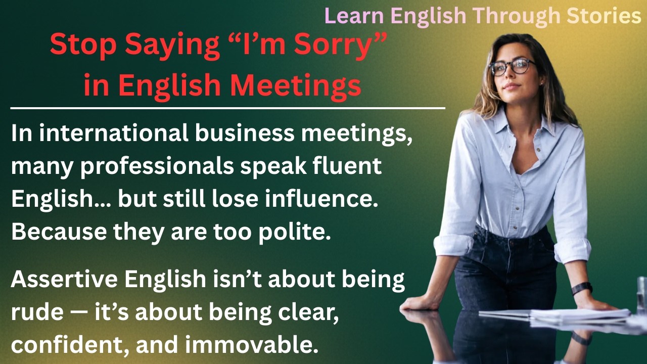 Stop Saying “I’m Sorry” in English Meetings — Say This Instead | Learn English Through Story