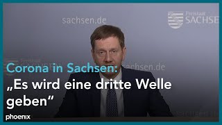 Pressekonferenz mit sachsens ministerpräsident michael kretschmer und
der gesundsheitsministerin petra köpping zur aktuellen corona-lage in
sachsen.