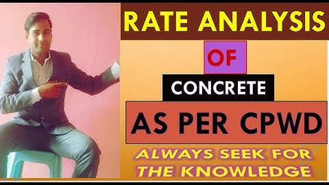 Rate analysis of Concrete as per CPWD