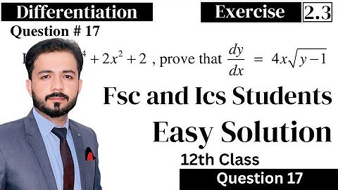 12th class maths exercise 2.3 question 17 | chapter 2 Differentiation | Fsc and Ics