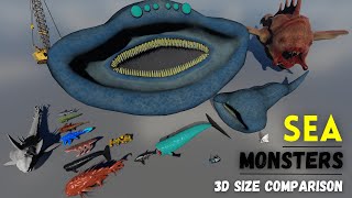 300+ Ultimate Sea Monster Size Comparison 3D || The El Gran Maja Monster Vs The Bloop Monster