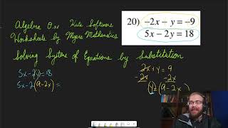 Solving Systems of Equations by Substitution Number 20- Algebra 1 Kuta Worksheet Series