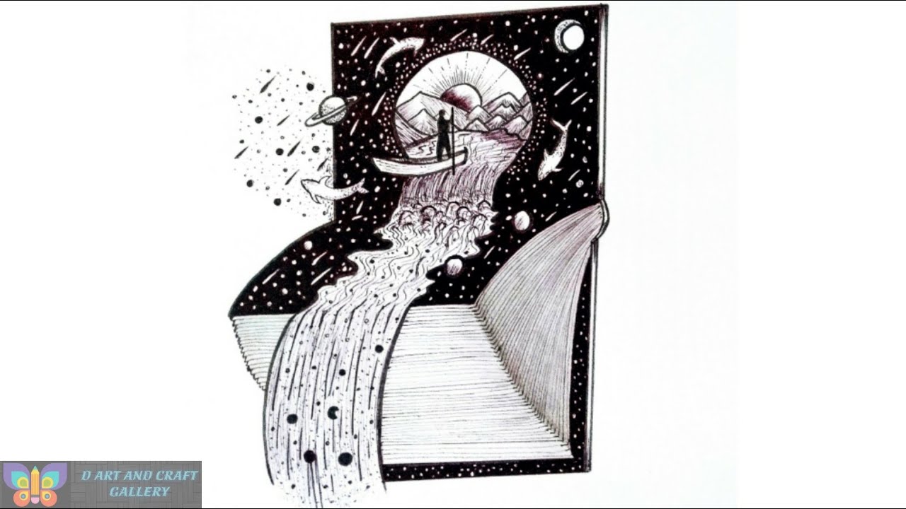 Pen Art Easy - Mind Thought |Pen and Ink Drawing|BallPen Art Easy Drawing Tutorial | Ballpen Drawing