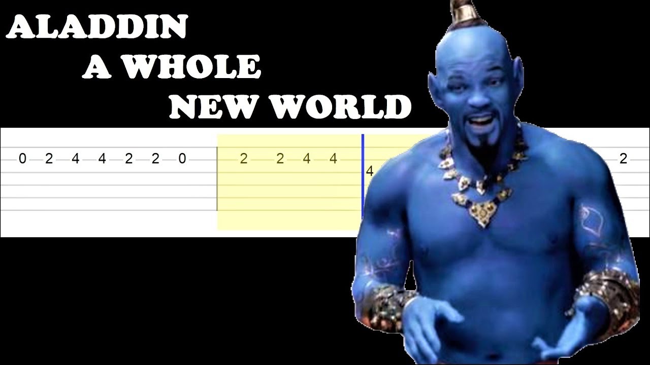 Aladdin A Whole New World Easy Guitar Tabs Tutorial Youtube