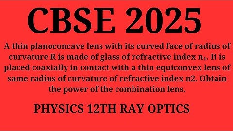 A thin planoconcave lens with its curved face of radius of curvature R is made of glass of refractiv