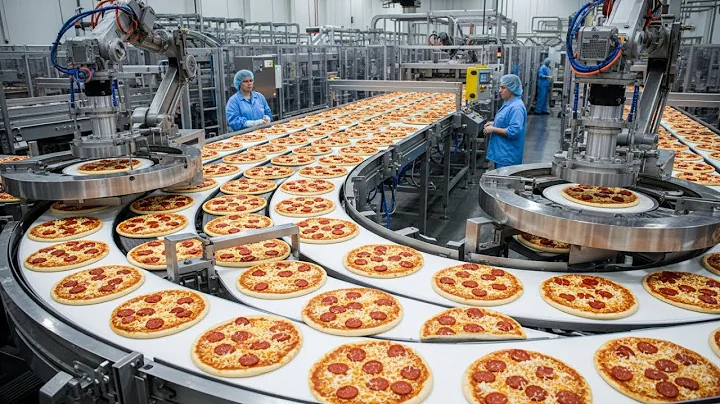 Inside a frozen pizza factory. How they make 1 million pizzas per day