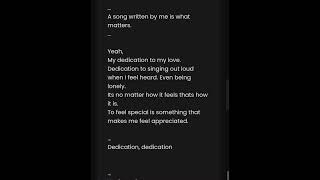 Dedication Song Lyrics by JasmineBethWhite