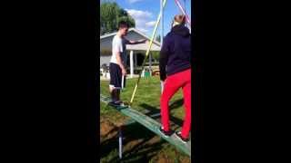 Alex and Elizabeth balancing the teeter totter.