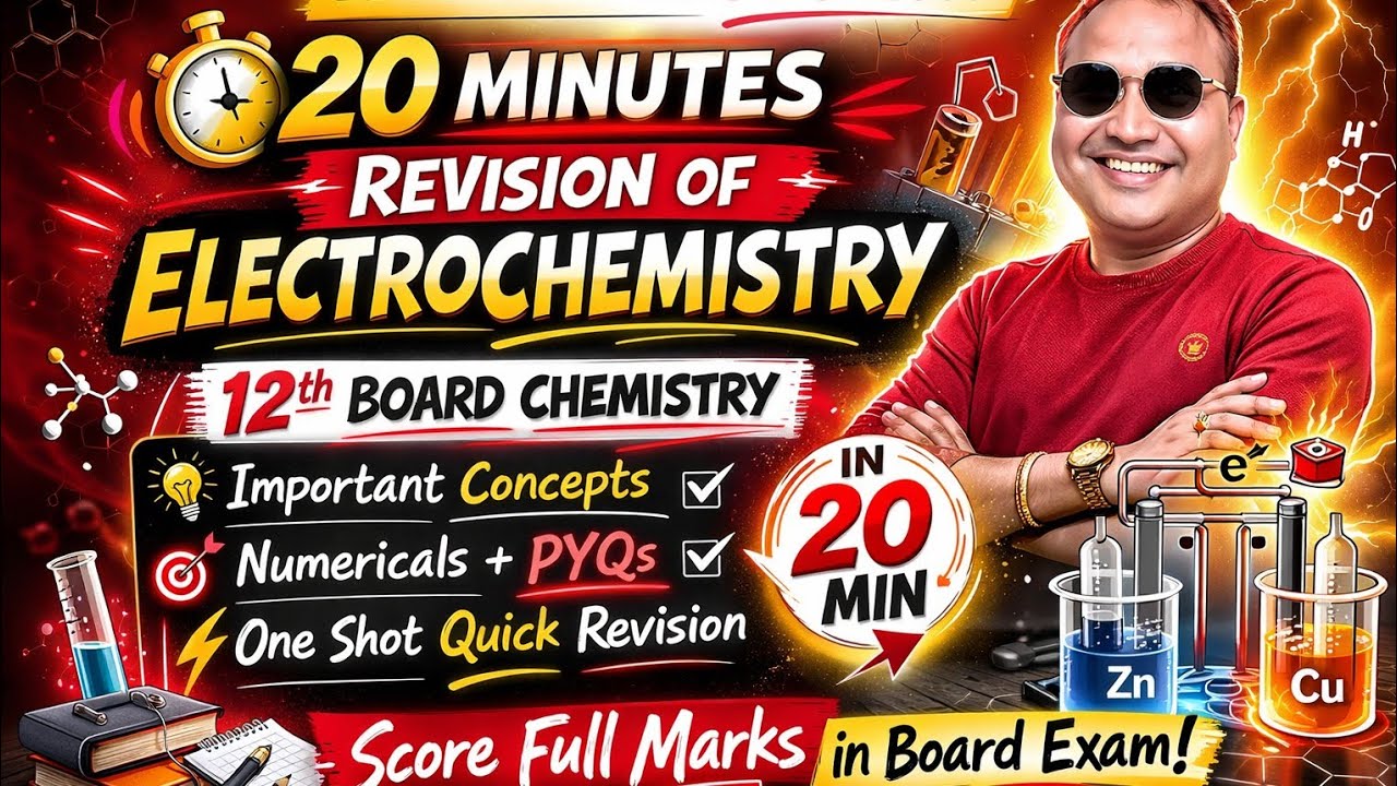 Electrochemistry fast revision through notes for 12th board by Arvind Thakur sir.