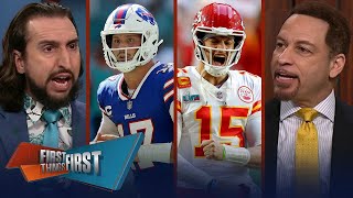 FIRST THING FIRST | Nick Wright \& Brou reacts to Chiefs \& Rival Bills made a surprising draft trade